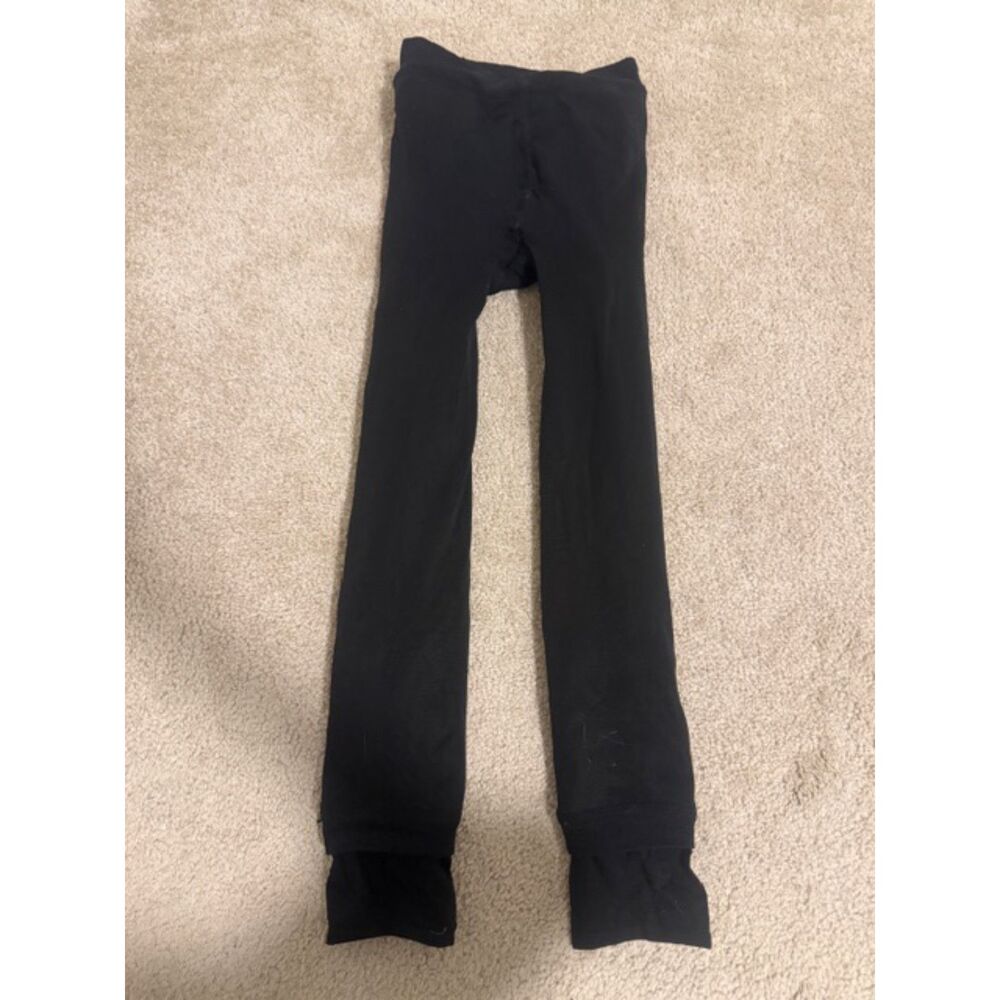 Fleece-Lined Thermal Tights, black with sheer nude, Fake Translucent, S